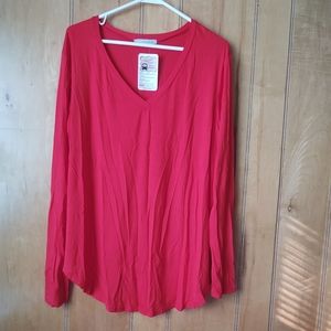 Emma's closet women's red long sleeve  blouse XL